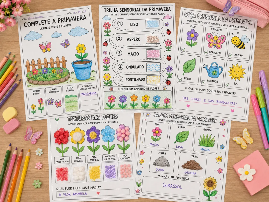 Kit de Atividades Sensoriais para 1º Ano– Primavera em PDF — imagem 4