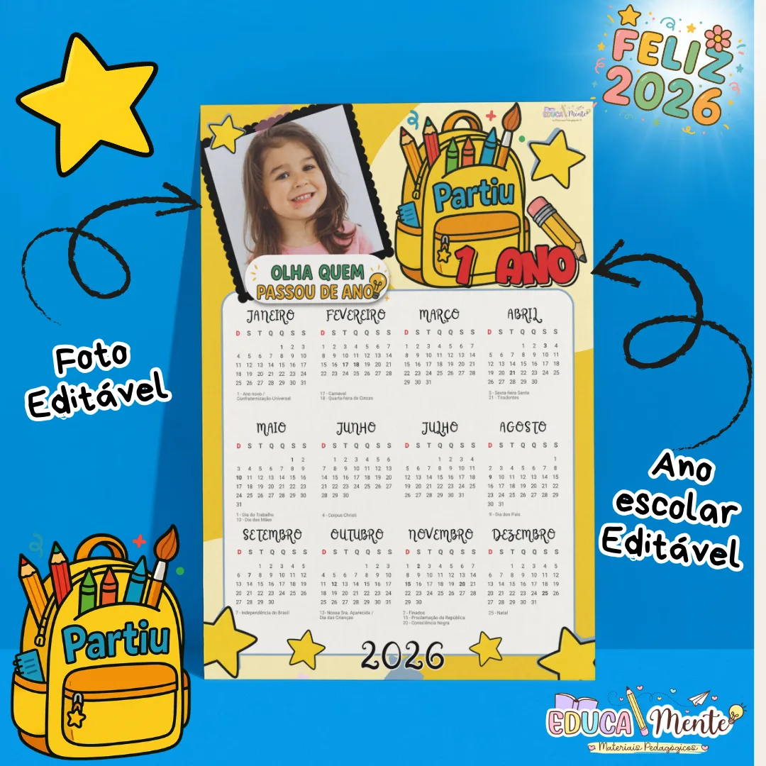 ⭐ KIT DE CALENDÁRIOS 2026 EDITÁVEL ⭐ — imagem 2