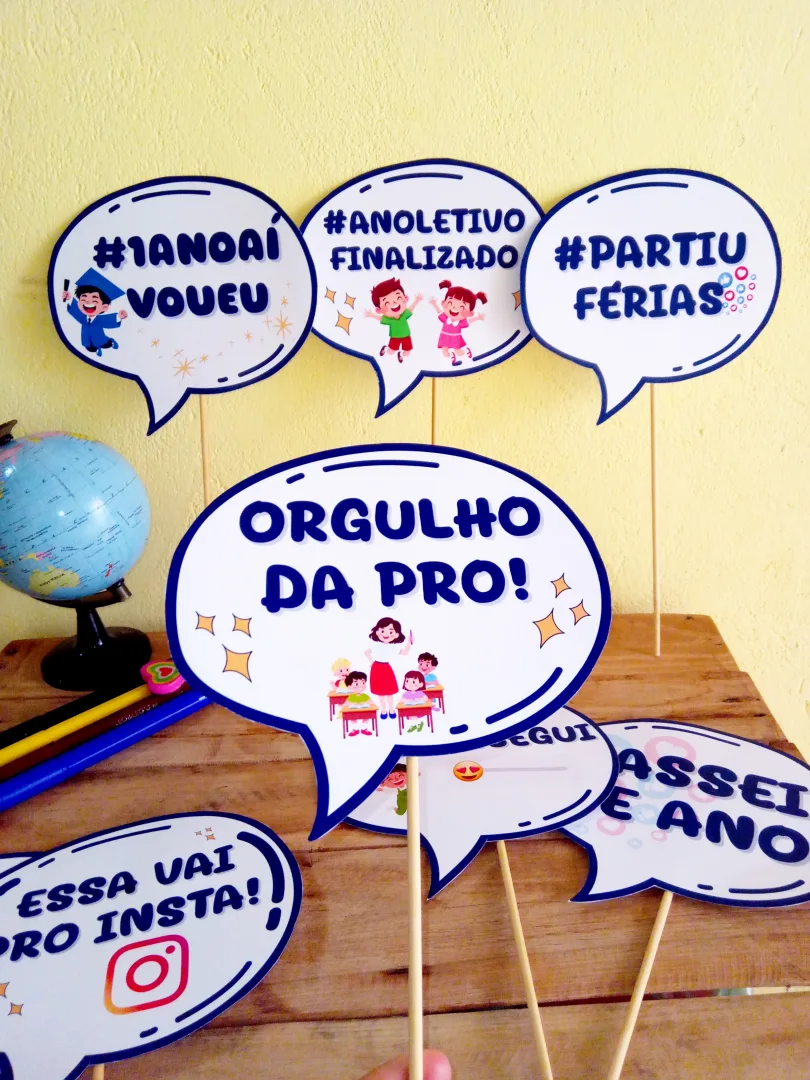  Kit de Plaquinhas para Fotos de Encerramento do Ano Letivo em PDF — imagem 6