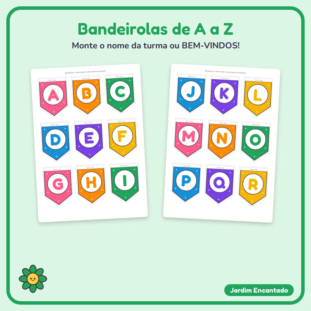 Kit Decoração de Sala Jardim Encantado: Alfabeto, Números, Calendário, Rotina e Bandeirolas | Ed. Infantil em PDF — imagem 6