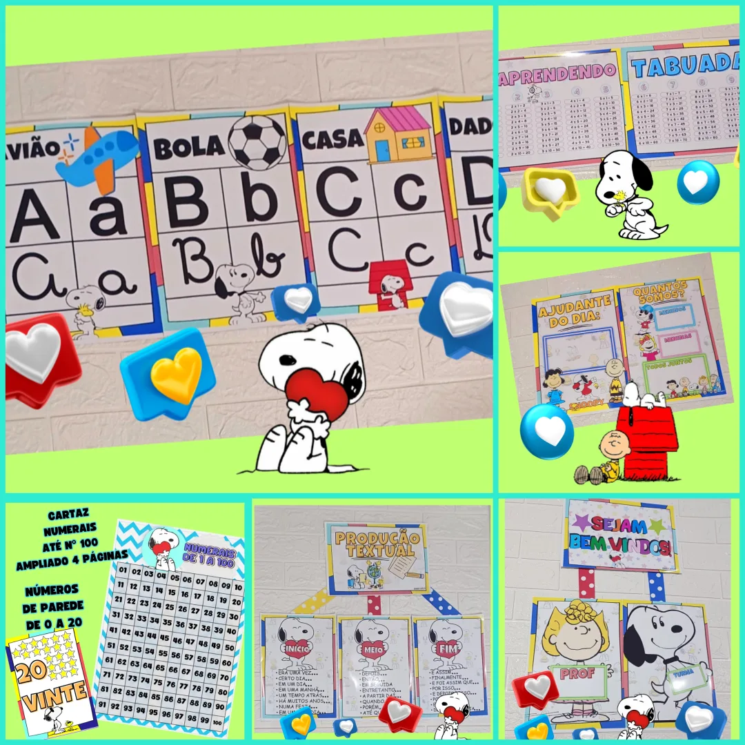 KIT DECORAÇÃO SALA DE AULA: SNOOPY — imagem 2