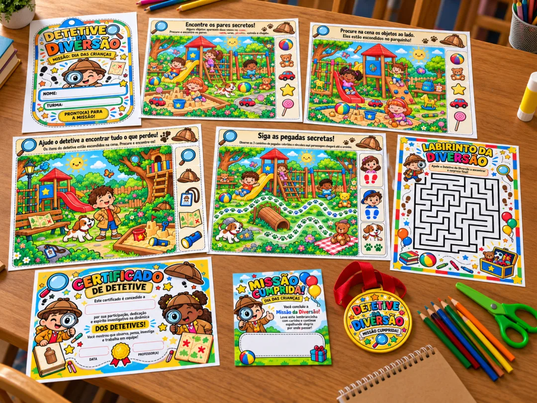 Kit Detetive da Diversão – Dinâmica Completa para o Dia das Crianças Para Educação Infantil e Fundamental em PDF — imagem 2