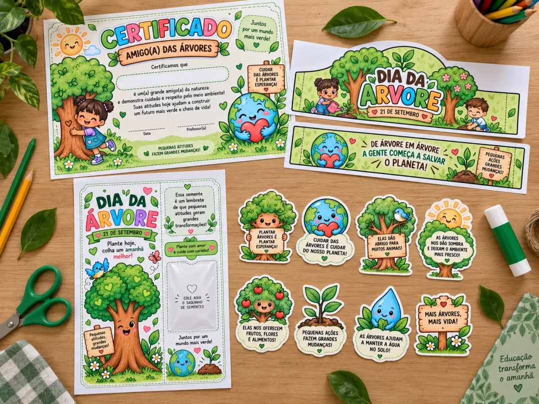 KIT DIA DA ÁRVORE - ATIVIDADES, VISEIRA, LEMBRANCINHAS E MUITOS MAIS PARA EDUCAÇÃO INFANTIL — imagem 2