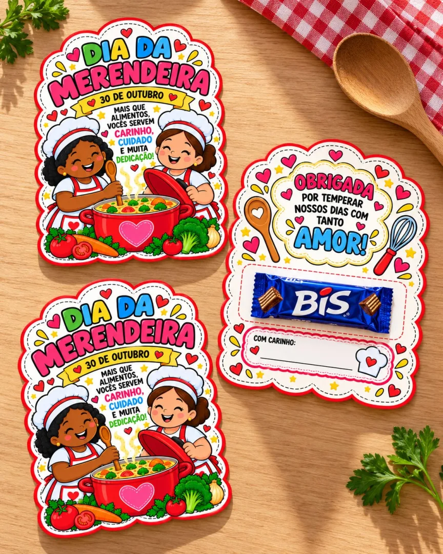 Kit Dia da Merendeira Painel e Lembrancinha PDF — imagem 4
