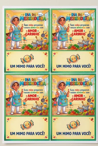 Kit Dia da Merendeira - PDF Pronto para Imprimir - Educação Infantil e Ensino Fundamental — imagem 2