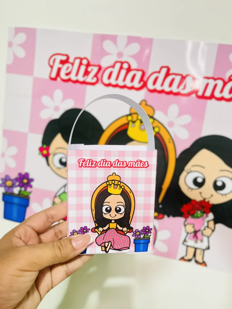 KIT DIA DAS MÃES: PAINEL + LEMBRANCINHA  + MOLDURA / BAMBOLÊ  PARA FOTO — imagem 3