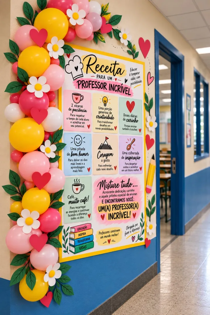 🌟 *Kit dia dos professores painel e cartão*  💰7,00 Que tal preparar uma homenagem linda, carinhosa e cheia de signific — imagem 2