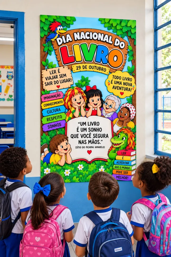 KIT – DIA NACIONAL DO LIVRO ✨📚 💰Kit Completo 12,00 💰 Painel 6,00 💰Marca página tag  6,00! ✅Deixe a escola ainda mais — imagem 4
