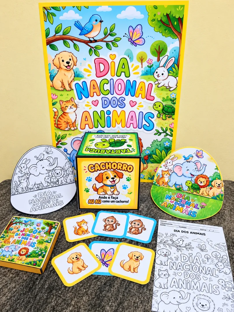 Kit Dia Nacional dos Animais em PDF - Educação Infantil — imagem 2
