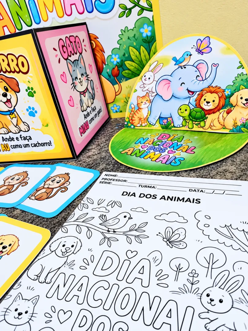 Kit Dia Nacional dos Animais em PDF - Educação Infantil — imagem 3