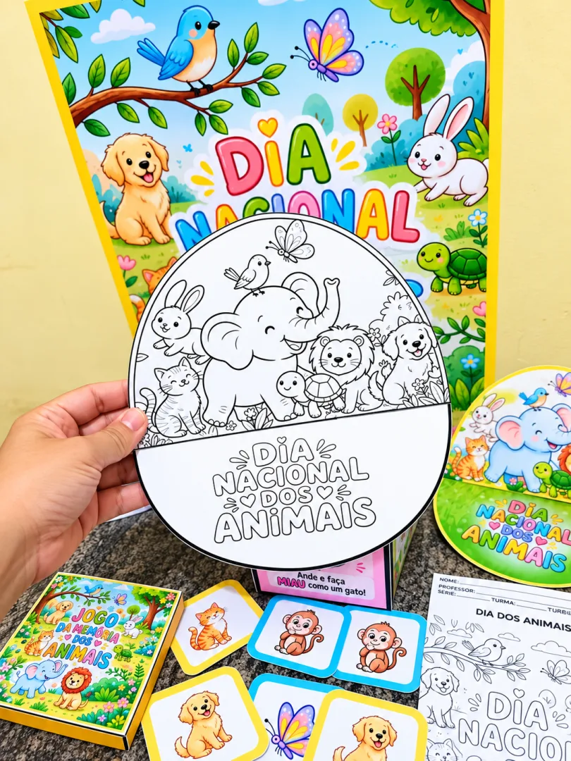 Kit Dia Nacional dos Animais em PDF - Educação Infantil — imagem 5