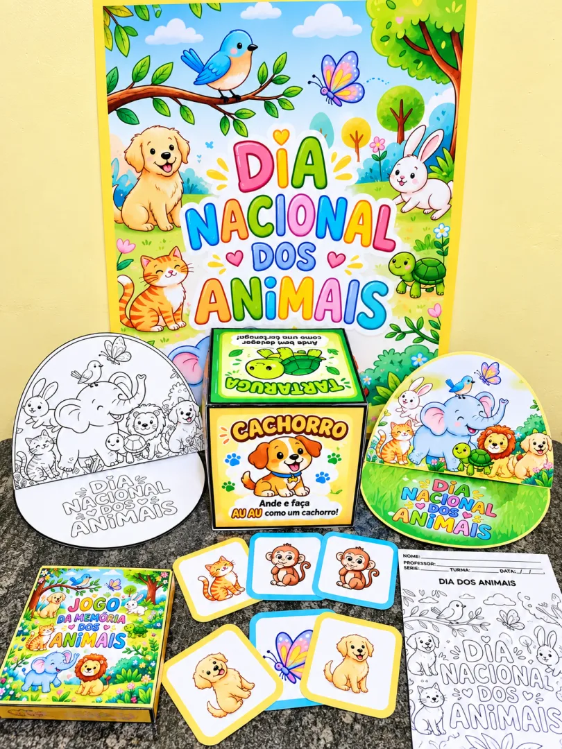 Kit Dia Nacional dos Animais em PDF - Educação Infantil — imagem 6