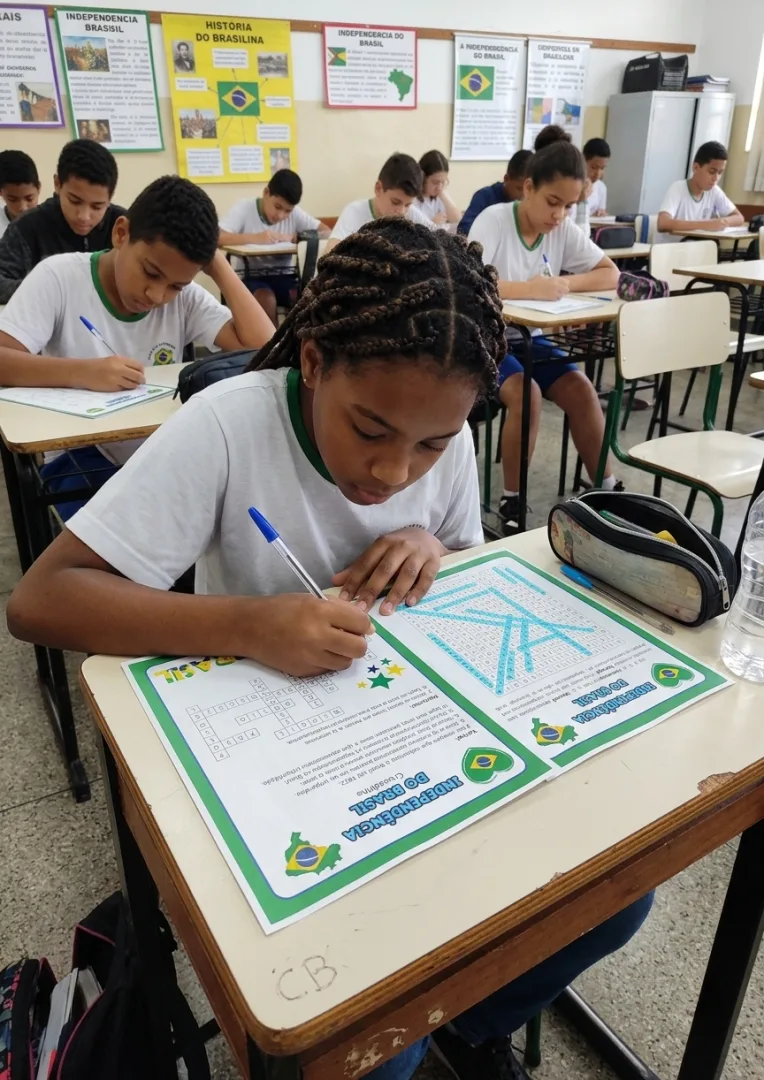 Kit Educativo Independência do Brasil – Caça-palavras + Cruzadinha — imagem 3