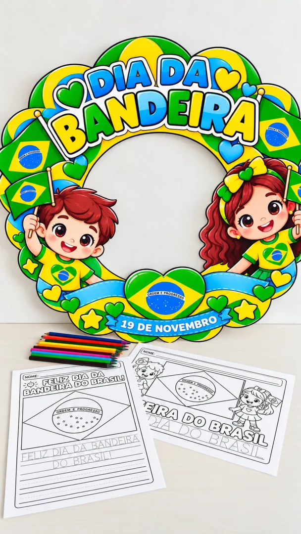 Kit Escolar Dia da Bandeira com Moldura Fotos PDF - Educação infantil — imagem 4