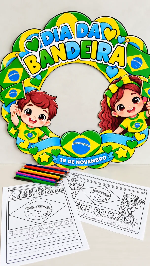 Kit Escolar Dia da Bandeira com Moldura Fotos PDF - Educação infantil — imagem 3