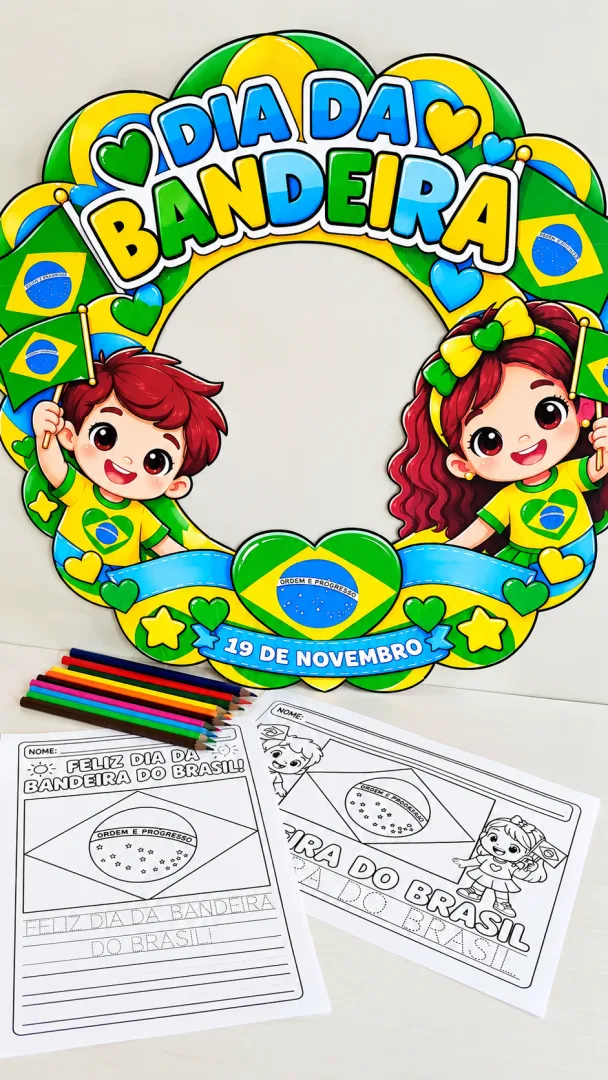 Kit Escolar Dia da Bandeira com Moldura Fotos PDF - Educação infantil — imagem 6