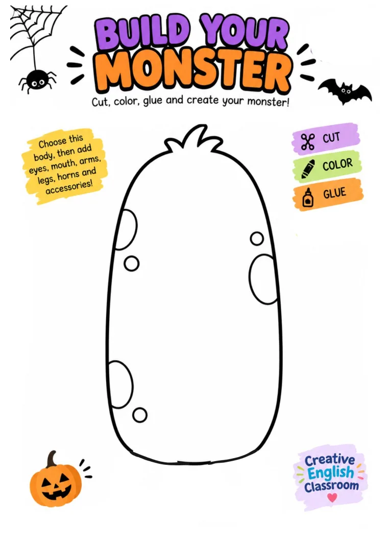 Kit Halloween Construa o seu monstro 1 a 5 anos Pdf — imagem 3