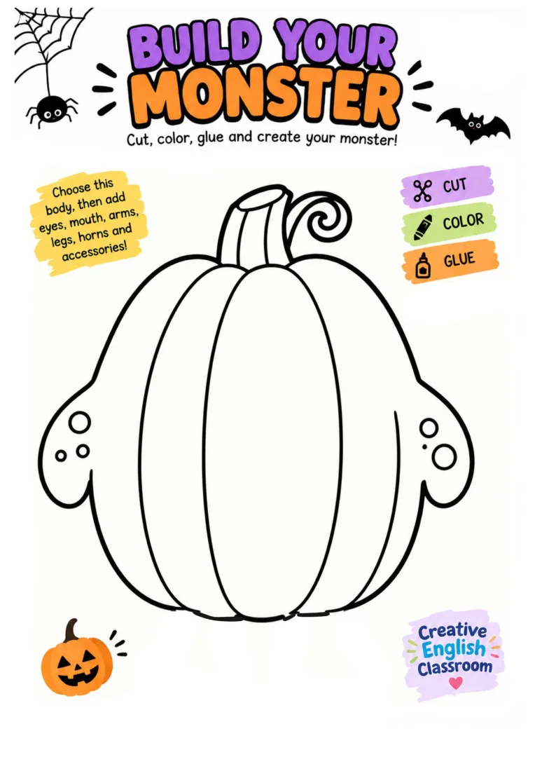 Kit Halloween Construa o seu monstro 1 a 5 anos Pdf — imagem 4
