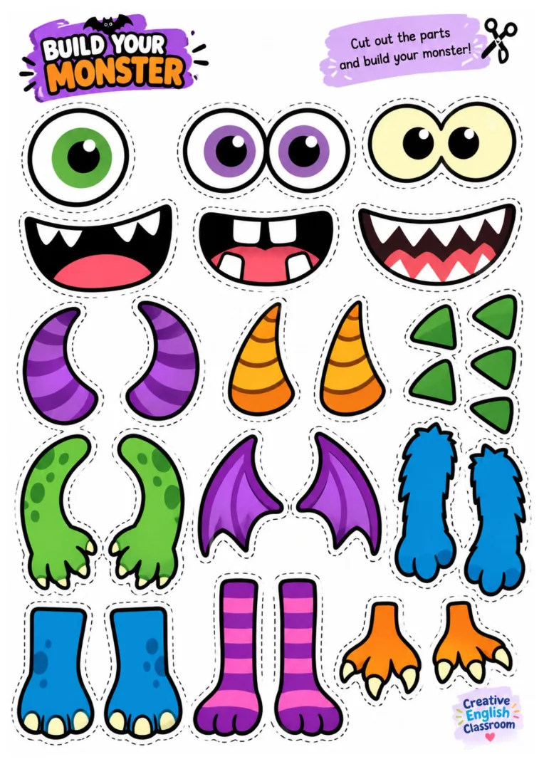 Kit Halloween Construa o seu monstro 1 a 5 anos Pdf — imagem 5