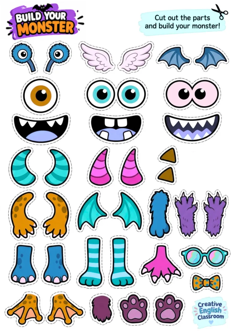 Kit Halloween Construa o seu monstro 1 a 5 anos Pdf — imagem 6
