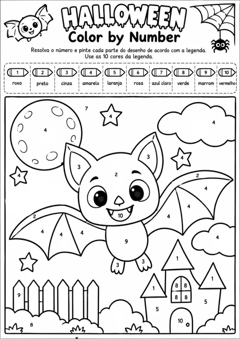 Kit Halloween Matemática – Atividades para Colorir Ensino Fundamental Pdf — imagem 2