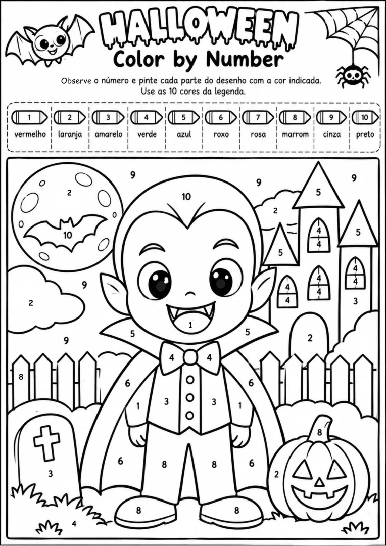 Kit Halloween Matemática – Atividades para Colorir Ensino Fundamental Pdf — imagem 3