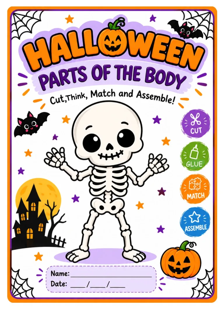 Kit Halloween Partes do corpo em inglês 1 a 5 anos Pdf — imagem 2