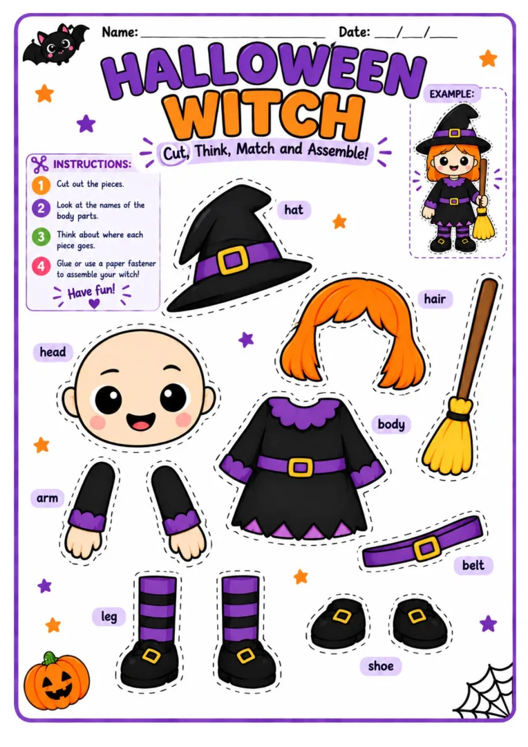 Kit Halloween Partes do corpo em inglês 1 a 5 anos Pdf — imagem 3