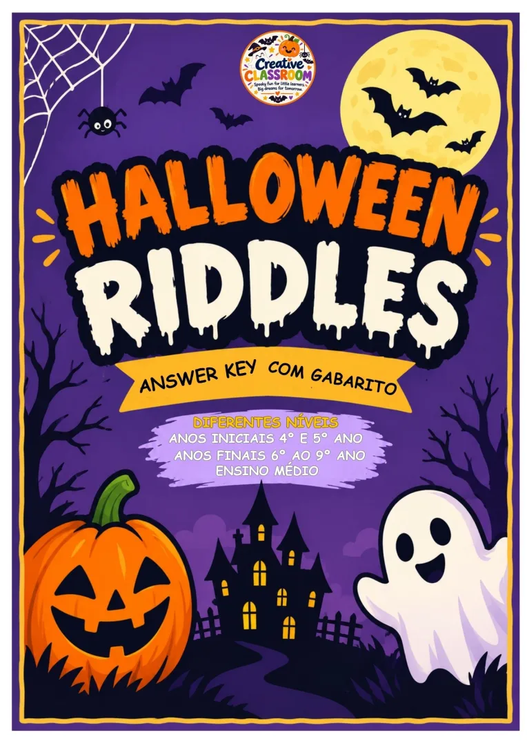 Kit Halloween Charadas Inglês 3 Níveis de Ensino fundamental e médio pdf — imagem 2