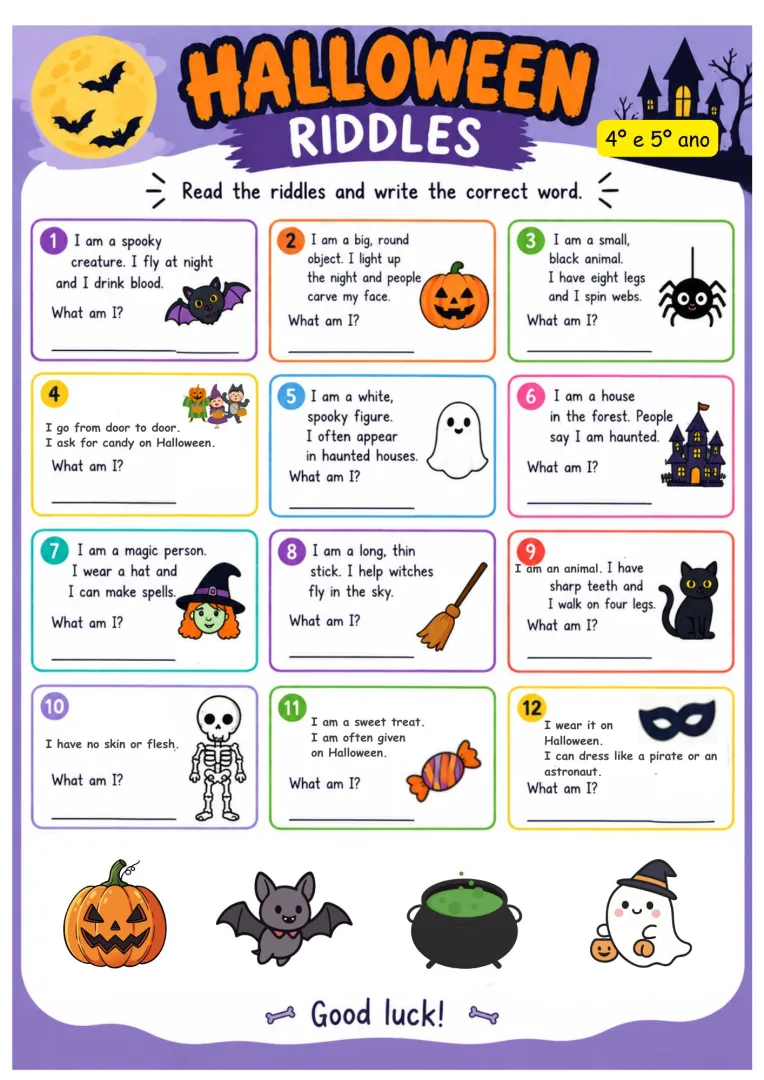 Kit Halloween Charadas Inglês 3 Níveis de Ensino fundamental e médio pdf — imagem 5
