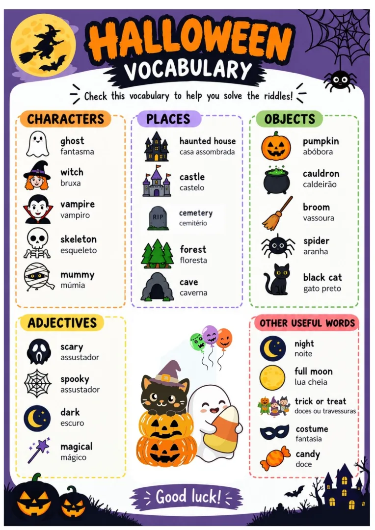 Kit Halloween Charadas Inglês 3 Níveis de Ensino fundamental e médio pdf — imagem 6