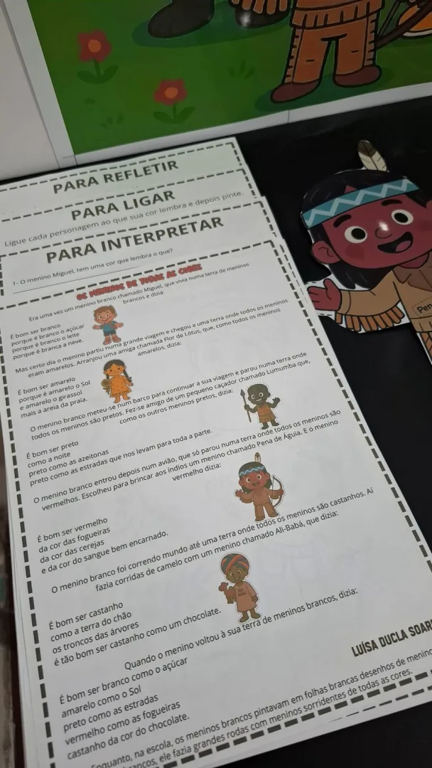 🧡 KIT HISTÓRIA EM FANTOCHES: "OS MENINOS DE TODAS AS CORES" | PAINEL + ATIVIDADES 🧡 — imagem 6