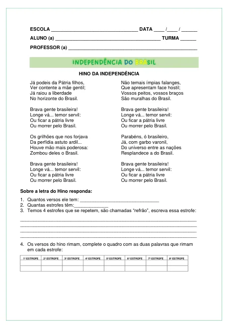 Kit Independência - Educação Infantil e ensino fundamental - PDF — imagem 4