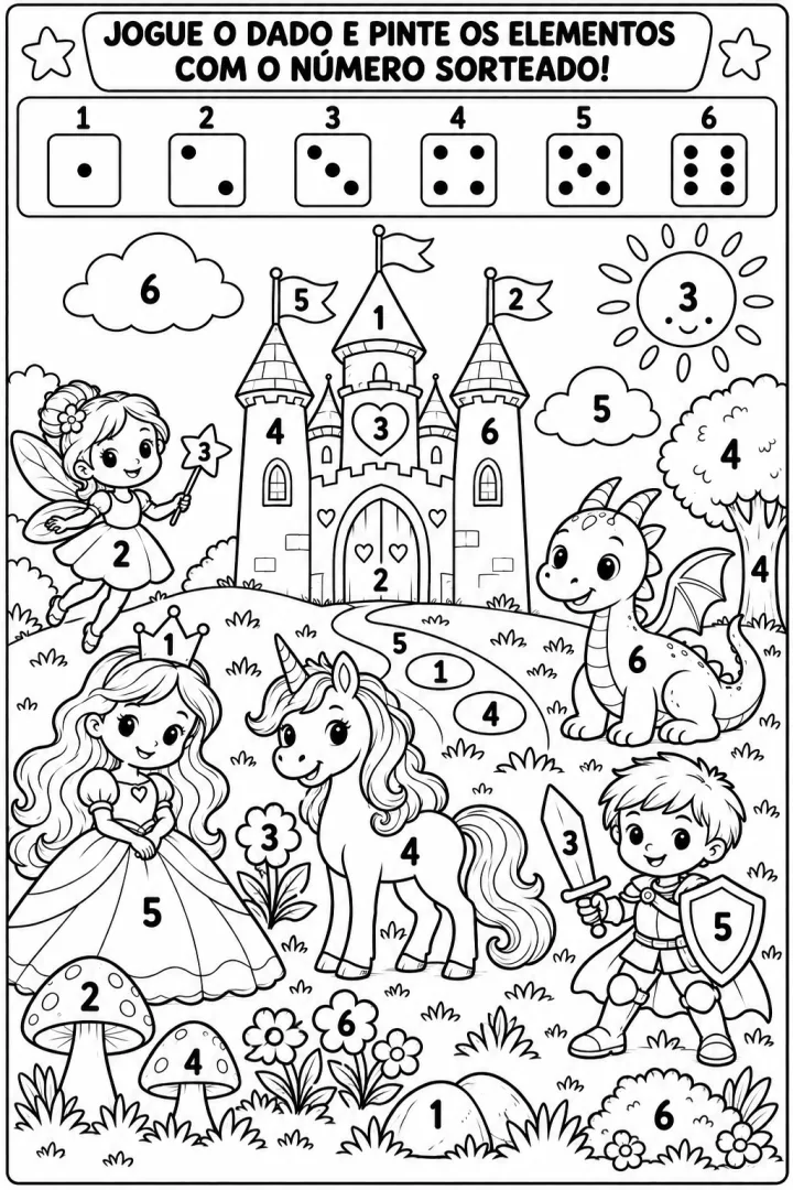 Jogo de números e pintura infantil em PDF — imagem 3