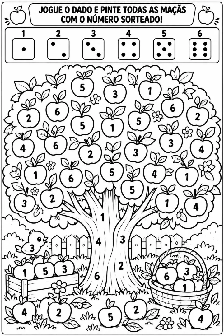 Jogo de números e pintura infantil em PDF — imagem 4