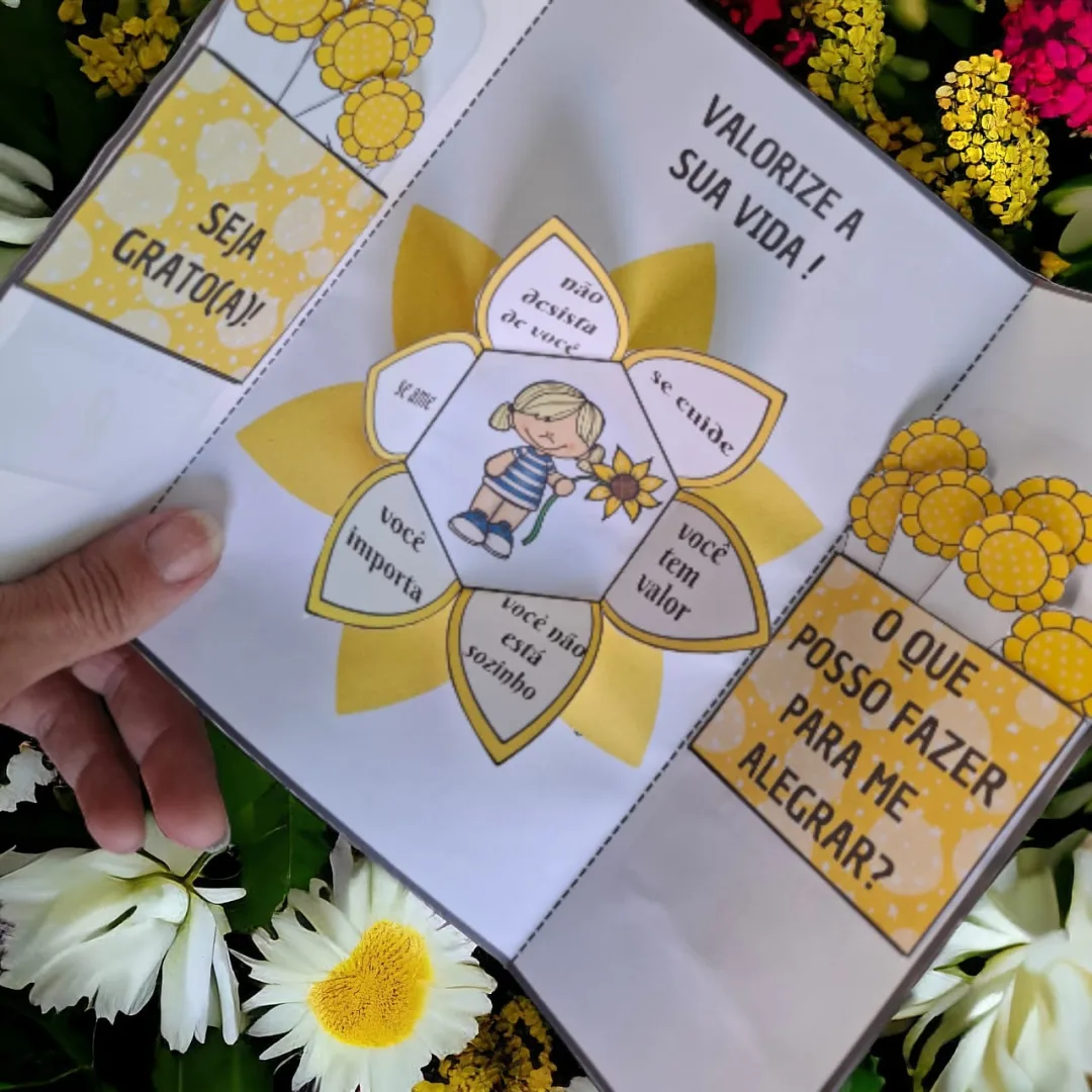💛KIT LAPBOOK SETEMBRO AMARELO + BROCHE E COROA — imagem 2