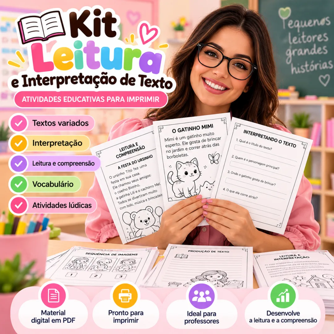 Kit Leitura e Interpretação de Texto - Atividades PDF para Educação Infantil e Anos Iniciais — imagem 3