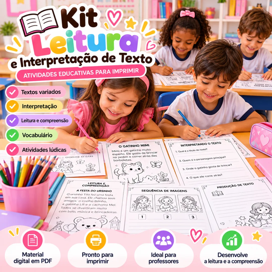 Kit Leitura e Interpretação de Texto - Atividades PDF para Educação Infantil e Anos Iniciais — imagem 4
