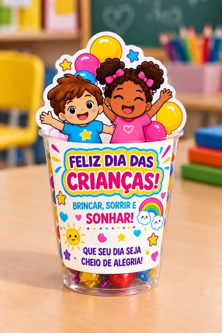 Kit Lembrancinha Dia das Crianças Educação Infantil – Copinhos e Tags Em PDF! — imagem 4