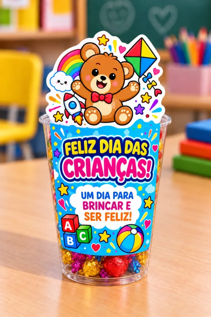 Kit Lembrancinha Dia das Crianças Educação Infantil – Copinhos e Tags Em PDF! — imagem 5