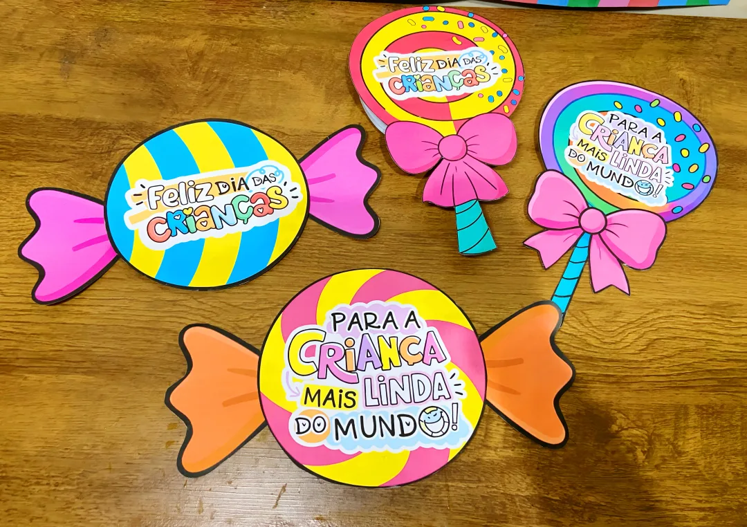 Kit Lembrancinhas Dia das Crianças com Doces – 4 Modelos para Imprimir em PDF — imagem 3