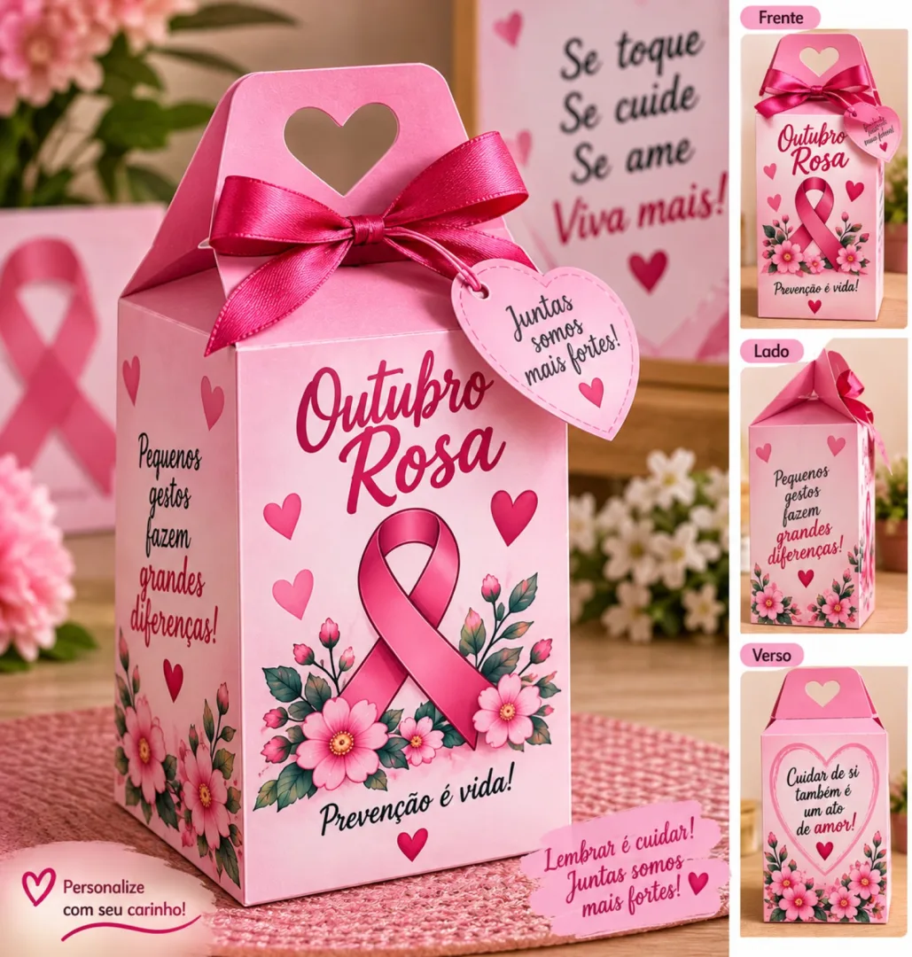 Kit Lembrancinhas Outubro Rosa Pdf - 5 Páginas Educação Infantil e Fundamental  — imagem 5