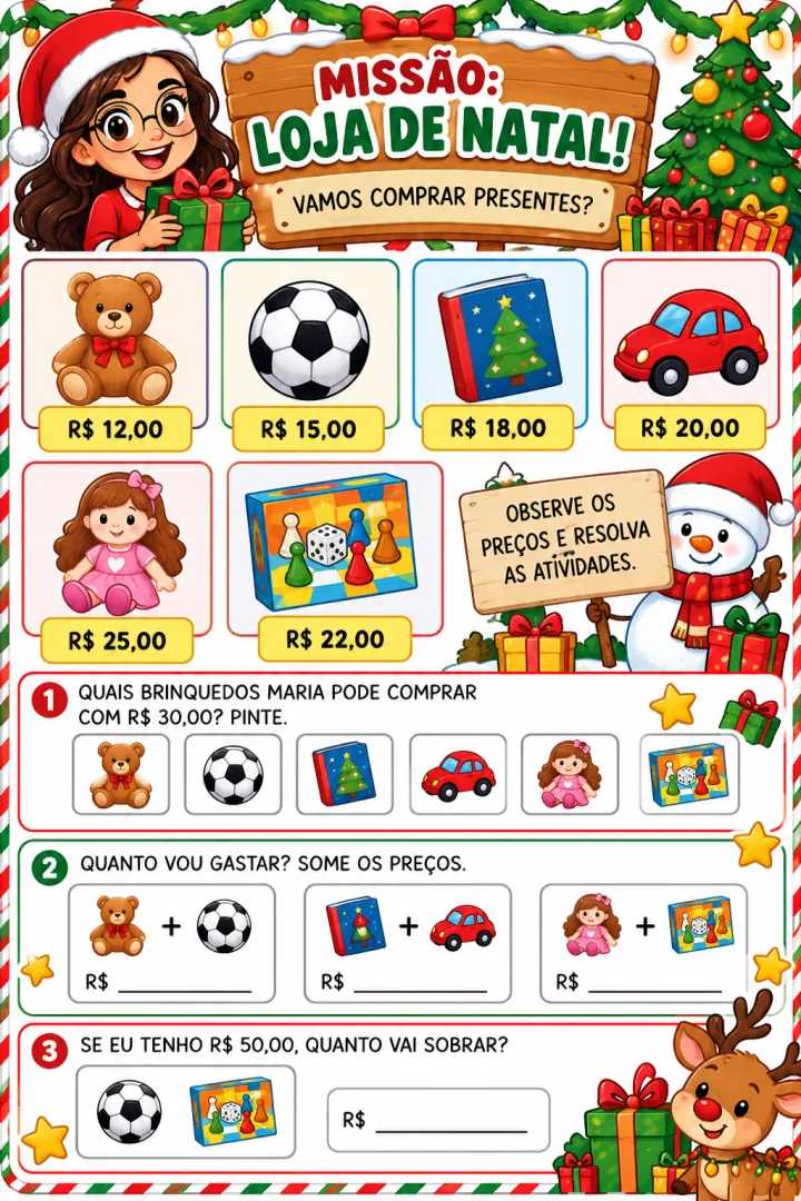 Kit Loja de Natal e Missão de natal – Matemática – 2º Ano – PDF — imagem 2