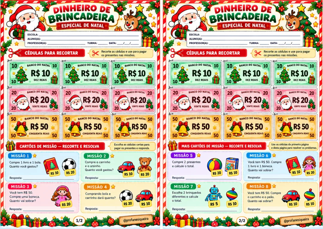 Kit Loja de Natal e Missão de natal – Matemática – 2º Ano – PDF — imagem 3