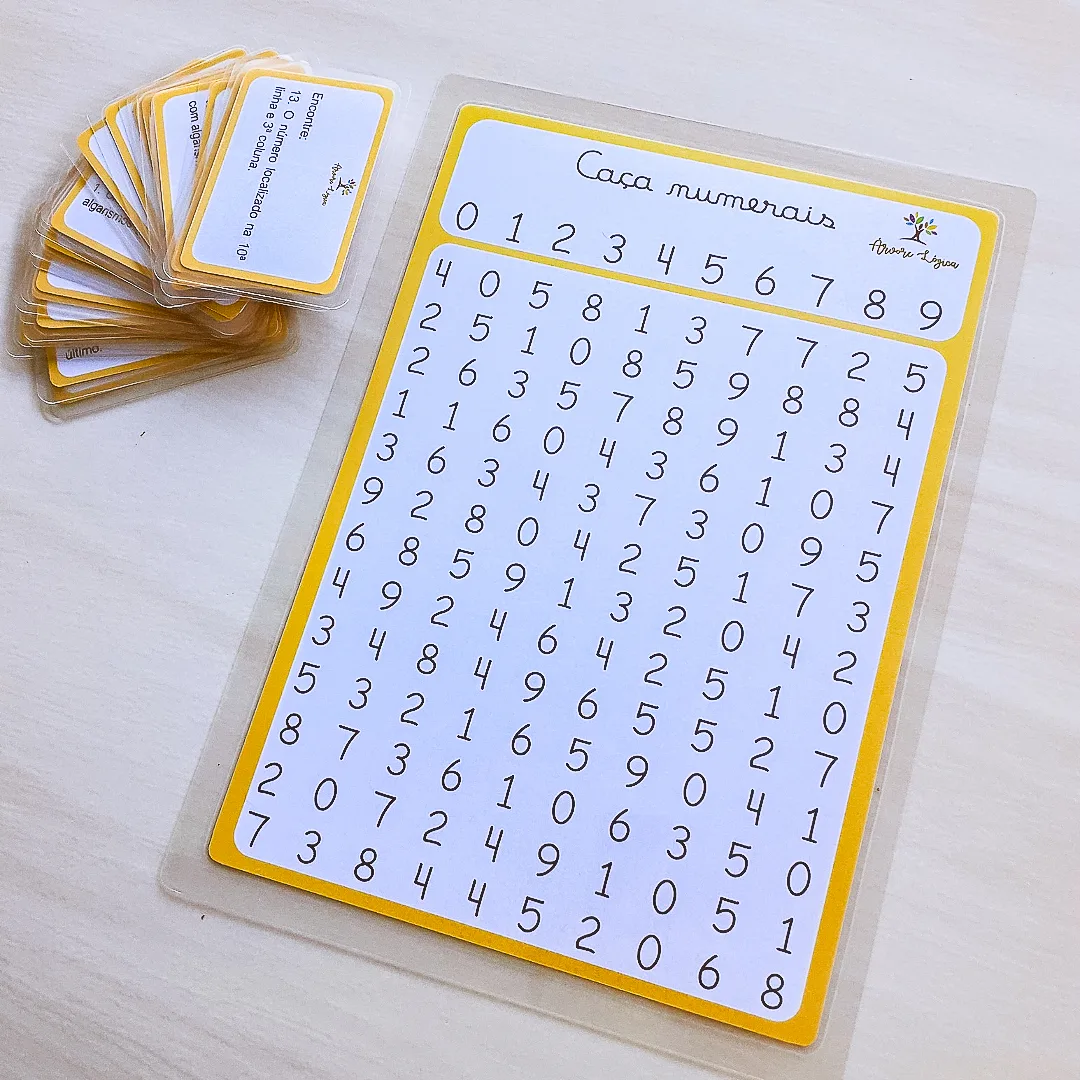 Kit Matemática 3 Jogos - Tabuada de Pitágoras, Fichas Escalonadas e Caça Numerais em PDF — imagem 6