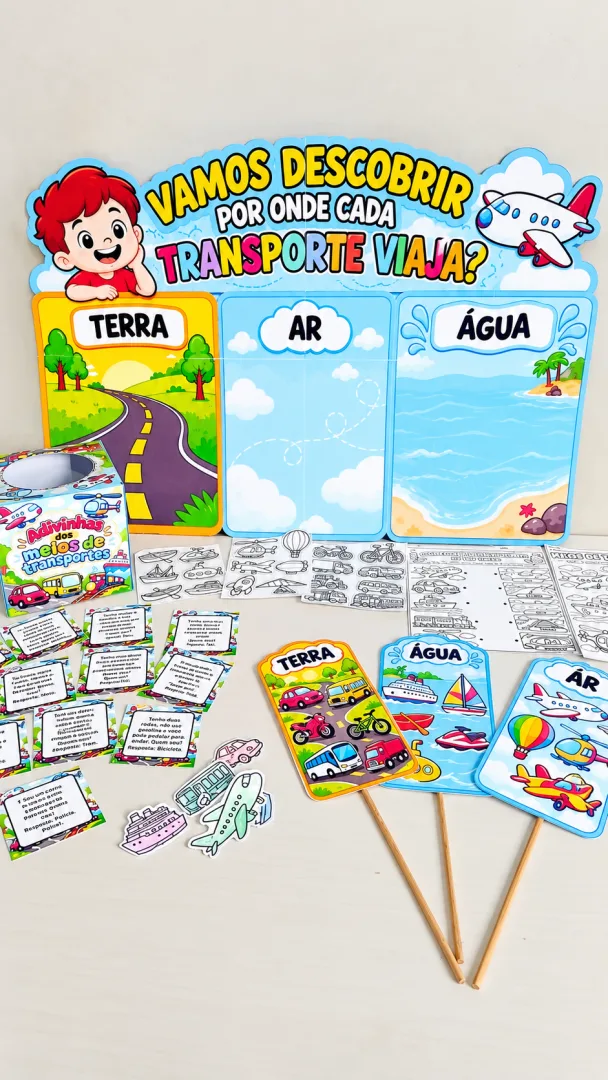Kit Meios de Transporte – Vamos Descobrir por Onde Cada Transporte Viaja? em PDF - 1º Ano — imagem 5