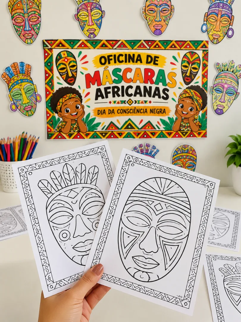 Kit Oficina de Máscaras Africanas - Consciência Negra - PDF - Educação Infantil — imagem 2