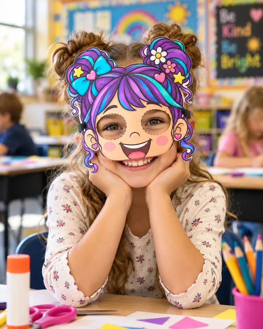 Kit Oficina do Cabelo Maluco – Painel, Óculos, Máscaras e Atividades de Recorte em PDF para a Educação Infantil — imagem 3