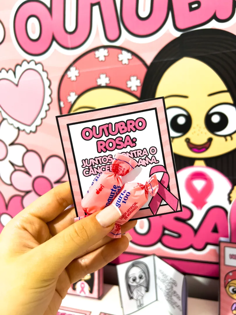  Kit Outubro Rosa Infantil – Painel, Lembrancinhas e Atividades   — imagem 5
