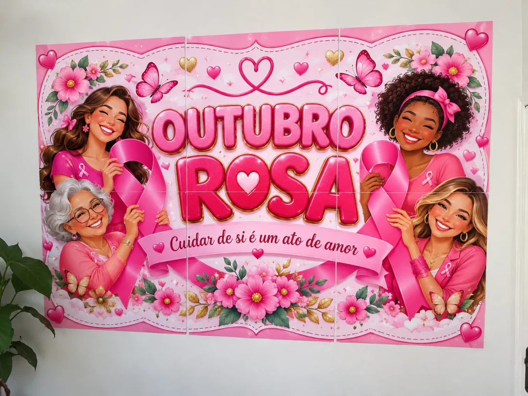 Kit Outubro Rosa – Painel + Cartões + Lembrancinhas Porta-Brinco e Chocolate em PDF Para Educação Infantil e Fundamental — imagem 3